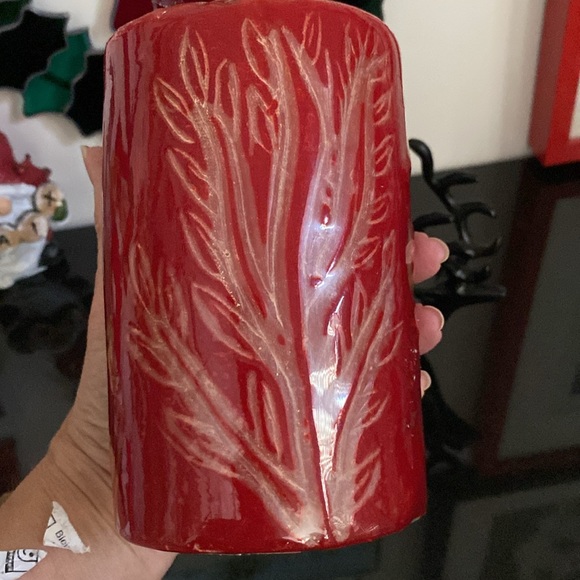 Pier 1 Noël red apple/cinnamon pilar candle! Carved! Moose heads candle holder! - Picture 14 of 16